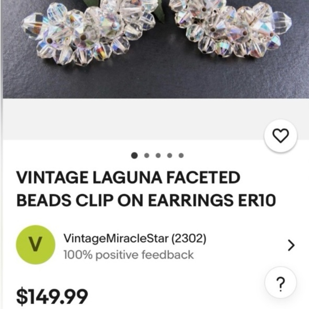 LAGUNA AURORA BOREALIS CLIP EARRINGS VINTAGE - Picture 8 of 8